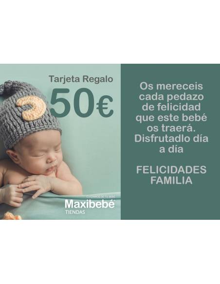 Tarjeta regalo nacimiento bebé 50€ - Inicio