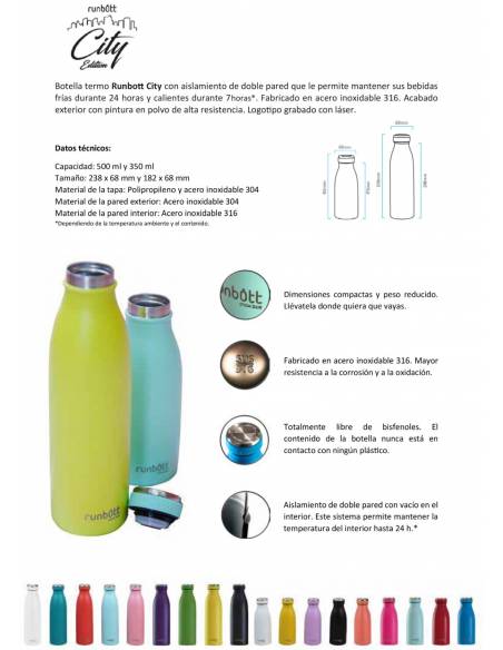Botella térmica RUNBOTT city 500ml personalizable - Inicio
