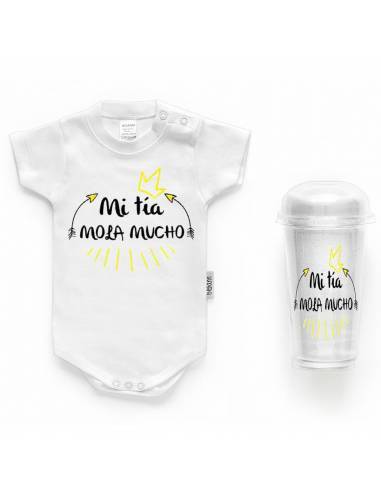 Body bebé personalizado FRASE "Mi tía mola mucho" - Bodys bebé personalizados