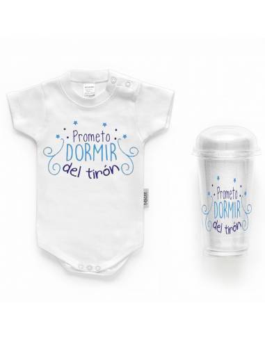 Body bebé personalizado FRASE "Prometo dormir del tirón" - Bodys bebé personalizados