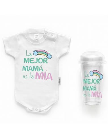 Body bebé personalizado FRASE "La mejor mamá es la mía" - Bodys bebé personalizados