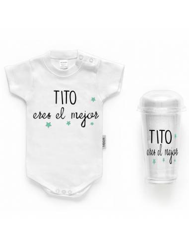 Body bebé personalizado FRASE "TITO eres el mejor" - Bodys bebé personalizados