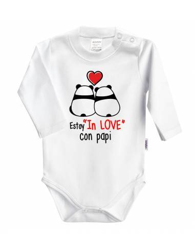 Body bebé personalizado "Estoy in love con papi" Pandas - Bodys bebé personalizados