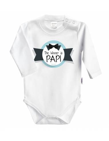 Body bebé personalizado FRASE "The winner is papi" - Bodys bebé personalizados