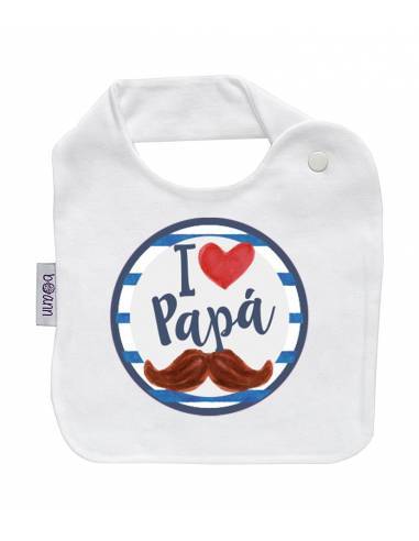 Babero personilazado "I love papá" - Baberos personalizados divertidos