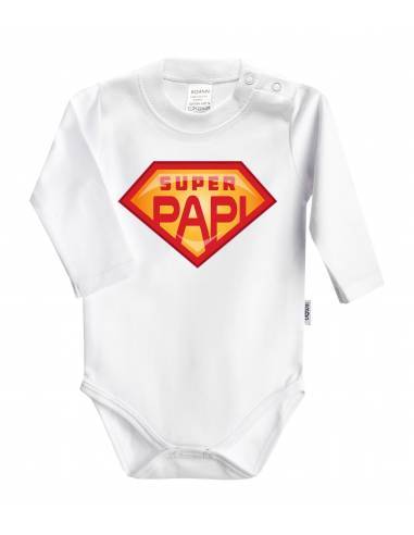 REGALO PAPÁ: Body + babero+chupete Super papi - Regalos bebés día del Padre