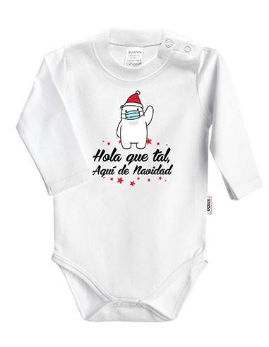 Body bebé Navidad "Hola que tal, aquí de Navidad" - Bodys bebé personalizados